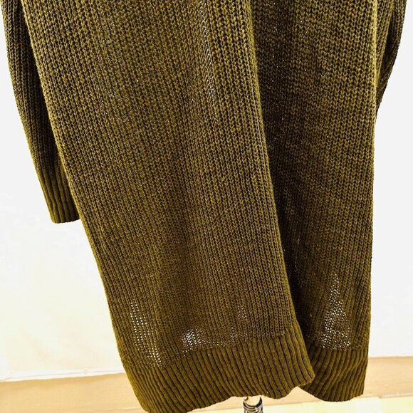 NWT SONOMA Women Long Sleeve Open Front Knit Green Long Cardigan Sweater Size 4X - Picture 9 of 13